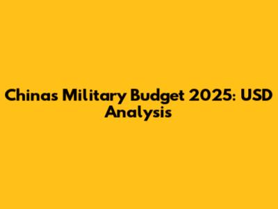 China's Military Budget 2025: USD Analysis