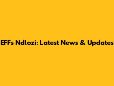 EFF's Ndlozi: Latest News & Updates
