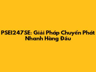 PSEI247SE: Giải Pháp Chuyển Phát Nhanh Hàng Đầu